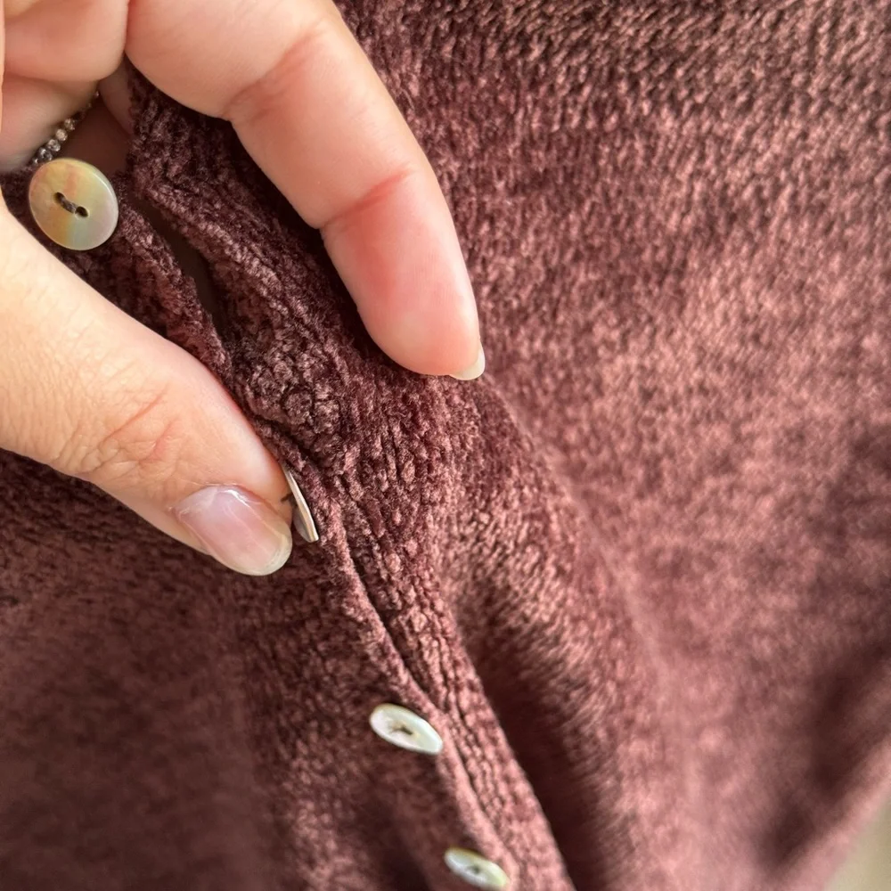 August Silk Women's Burgundy Cardigan - Picture 5 of 7